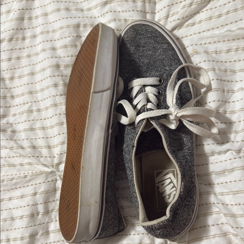 Vans Charcoal Gray Sneakers with White Laces - Picture 2 of 7